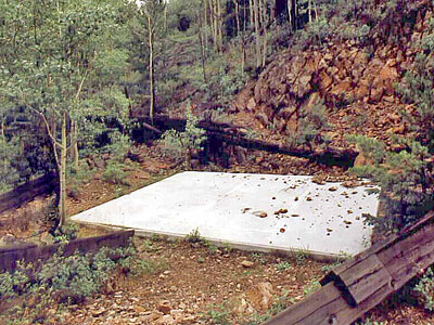 Mine Shaft Covered with Concrete